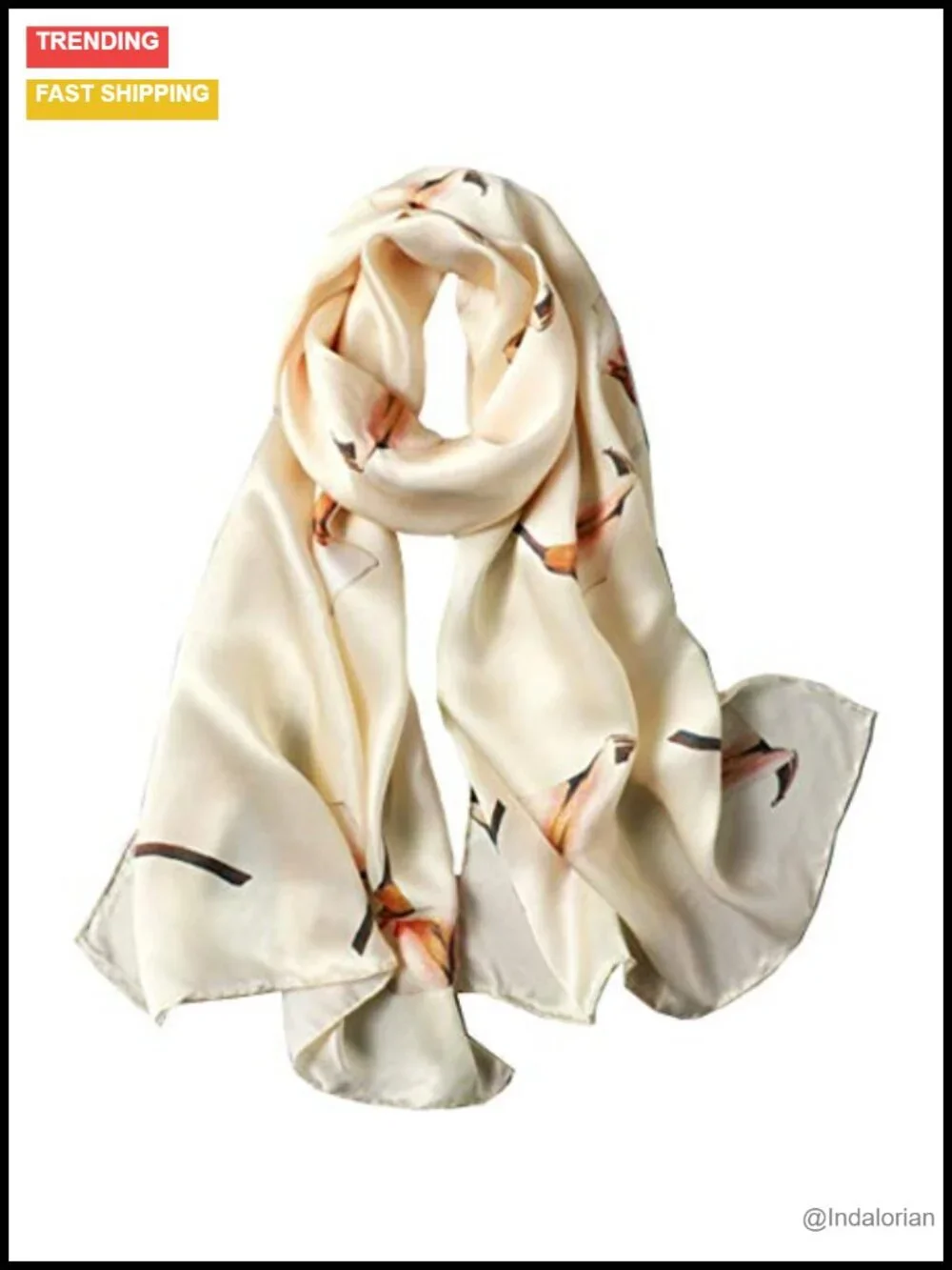 100% Silk Long Oblong Shawl Fashion Scarf Gift Packed